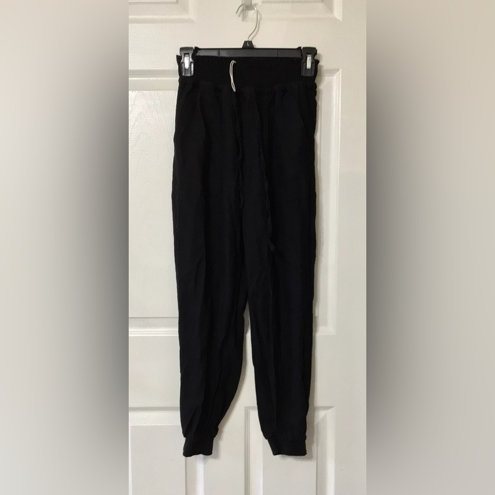 Love Tree Women’s S Black Linen Joggers